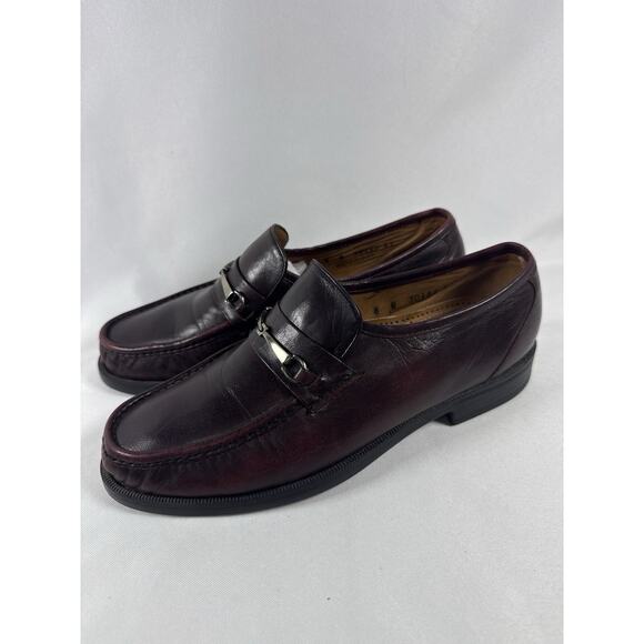 Florsheim Comfortech Burgundy Leather Bit Loafers Men Size 8D USA main image 5